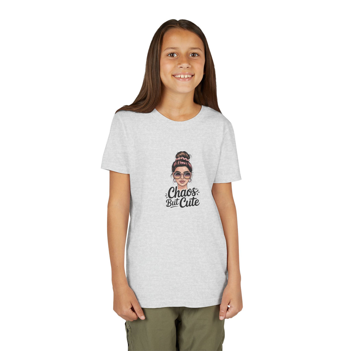 Youth Tee - "Chaos But Cute" Graphic Girl T-Shirt