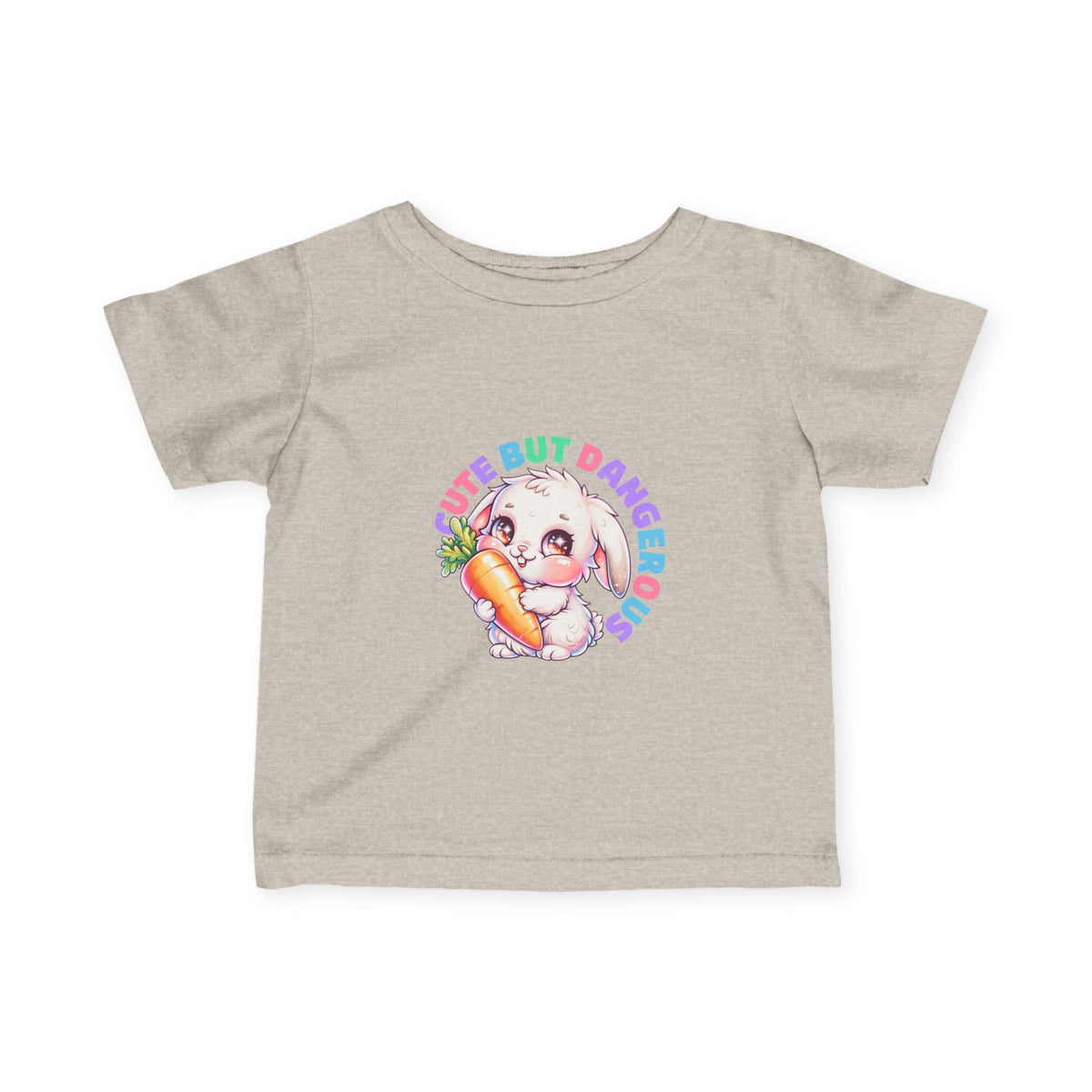 "Cute But Dangerous" Bunny Carrot Graphic Baby Shirt