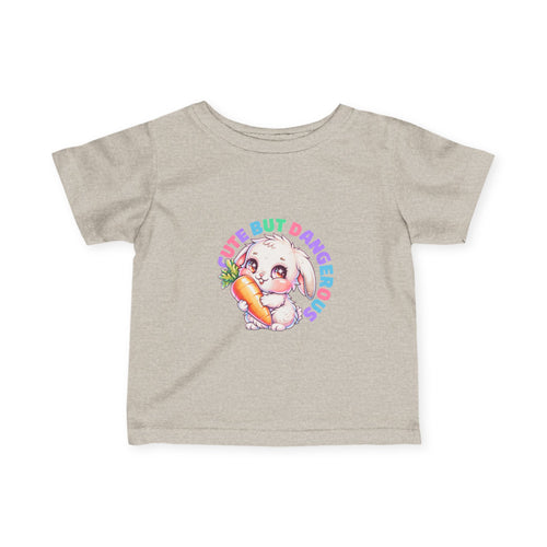 "Cute But Dangerous" Bunny Carrot Graphic Baby Shirt