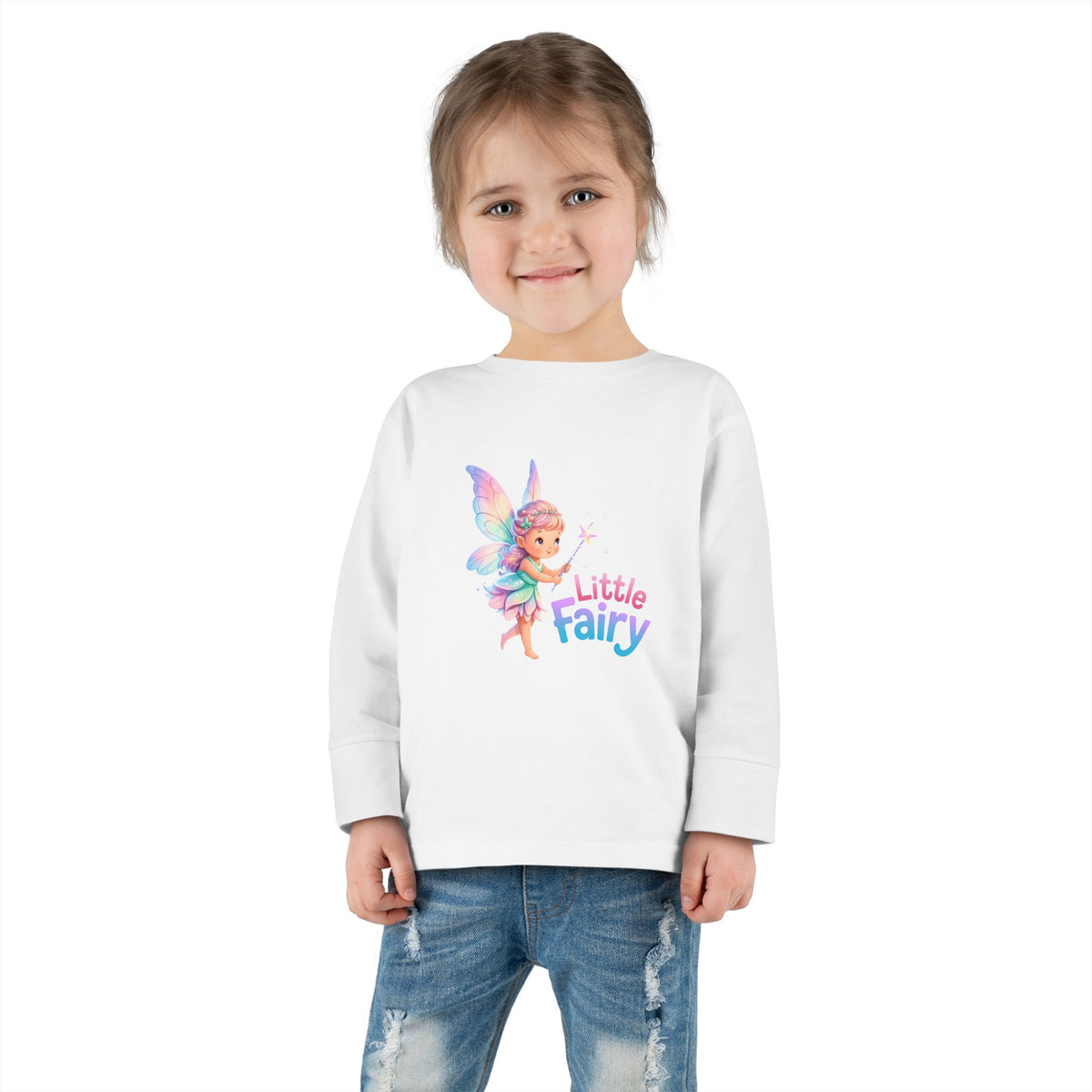 Little Fairy Toddler Long Sleeve Tee — Cute Pastel Fairy Shirt for Babies & Toddlers
