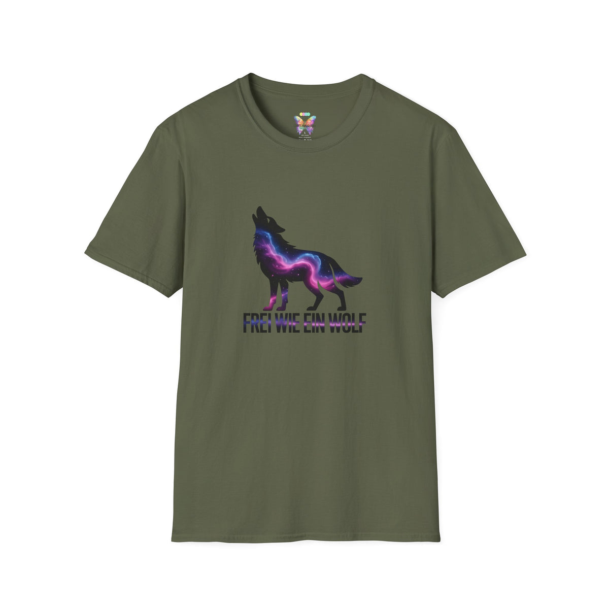 Wolf T-Shirt — 'Frei wie ein Wolf' Galaxy Silhouette Tee