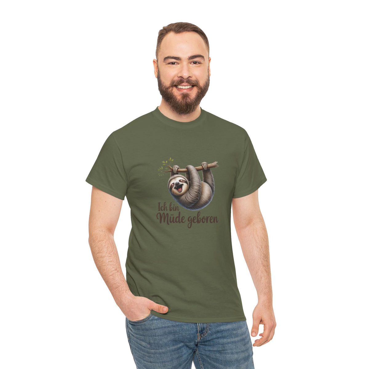 Herren Tshirt — "Ich bin Müde geboren"