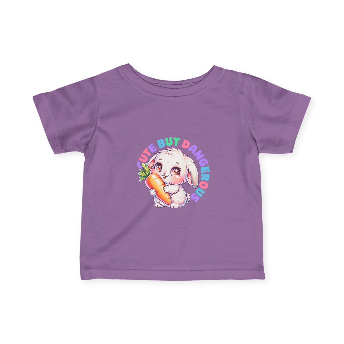 "Cute But Dangerous" Bunny Carrot Graphic Baby Shirt