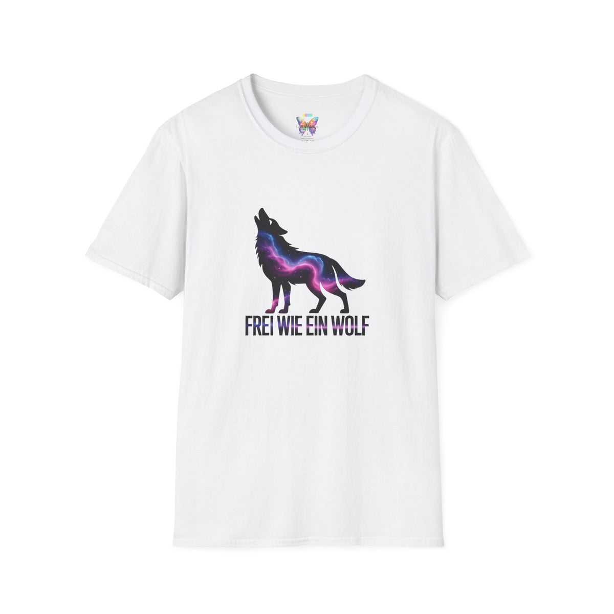 Wolf T-Shirt — 'Frei wie ein Wolf' Galaxy Silhouette Tee