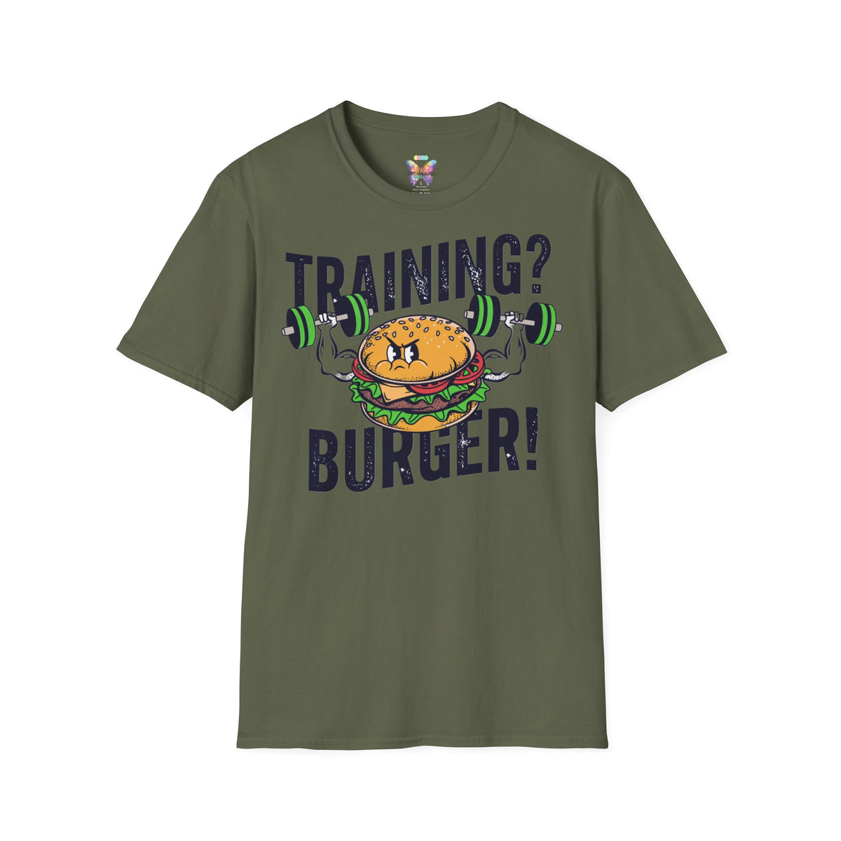 Training? Burger! T-Shirt — Funny Gym Burger Workout Tee