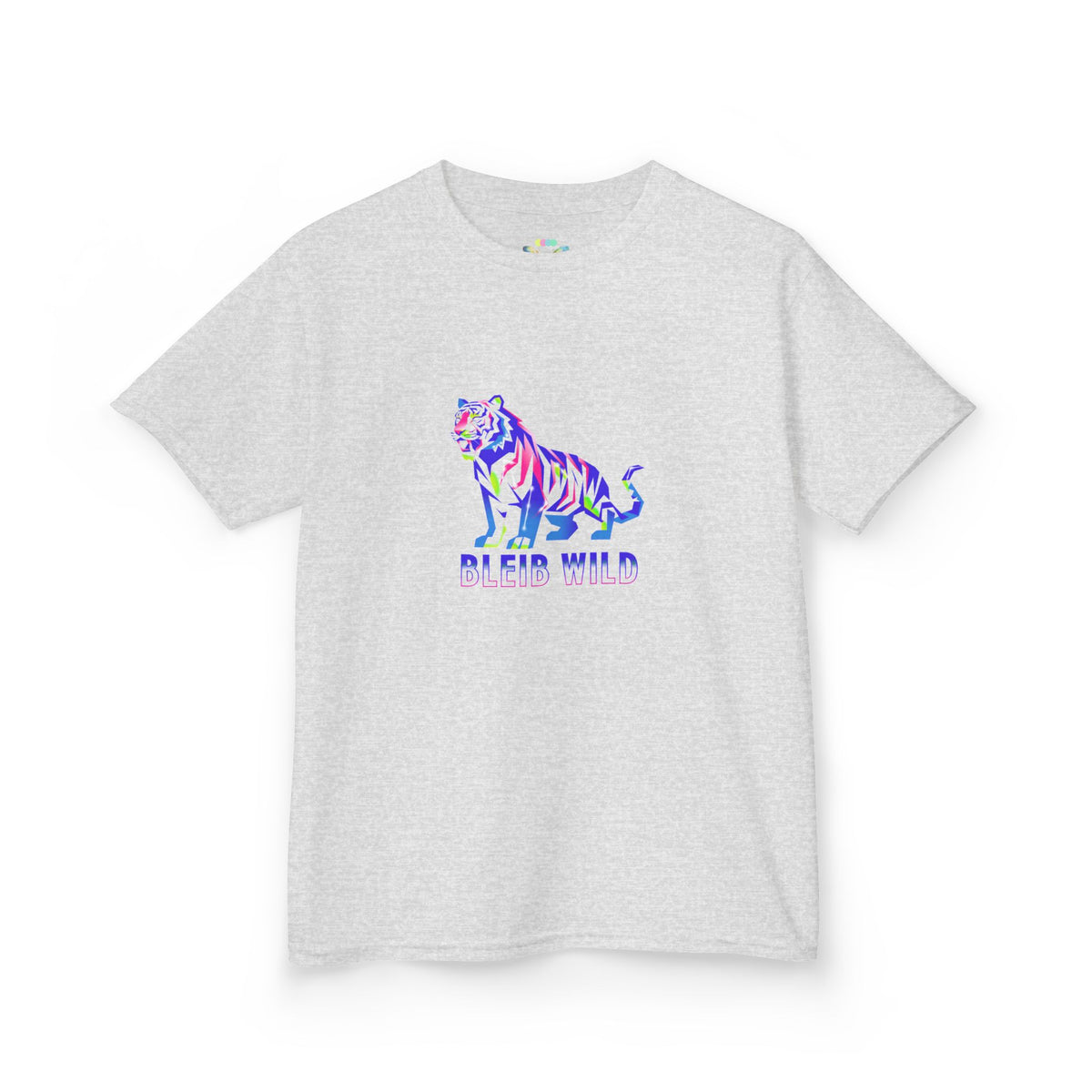 Ýouth Kids Tee — Colorful Tiger "Bleed Wild" Graphic