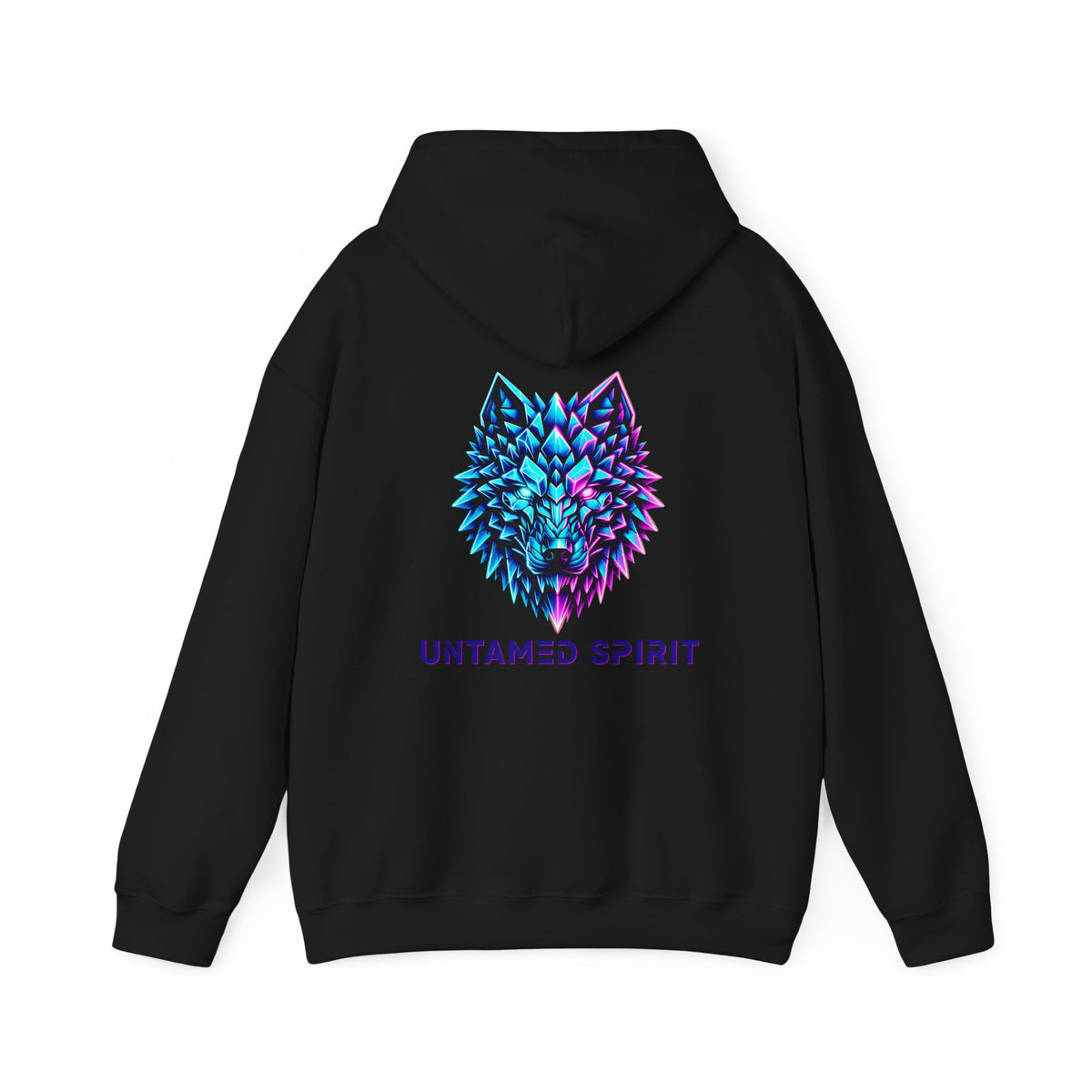 Untamed Spirit Wolf Hoodie — Neon Geometric Wolf Graphic Sweatshirt