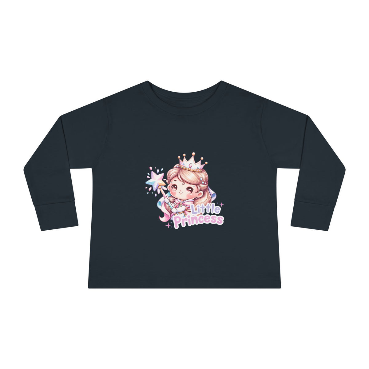 Little Princess Toddler Long Sleeve Tee — Cute Crowned Fairy Design