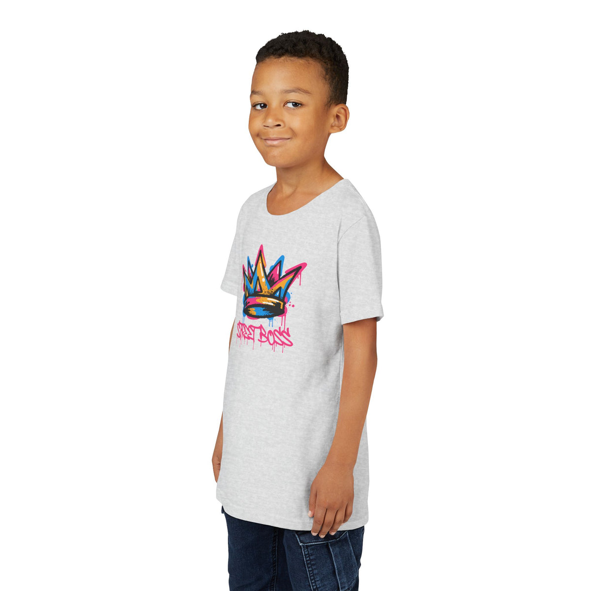 Youth Tee — Graffiti Crown “Street Boss” Kids T‑Shirt