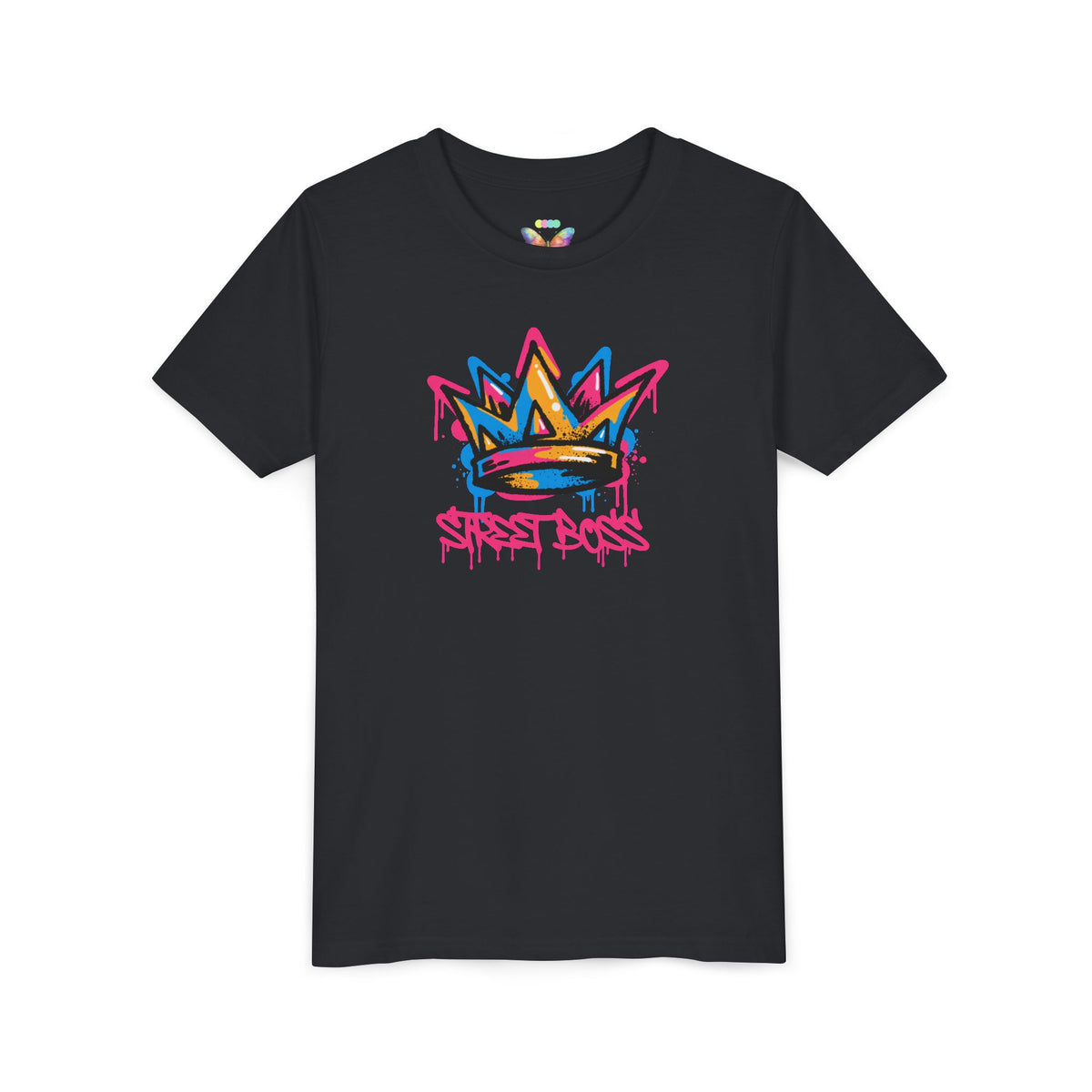 Youth Tee — Graffiti Crown “Street Boss” Kids T‑Shirt
