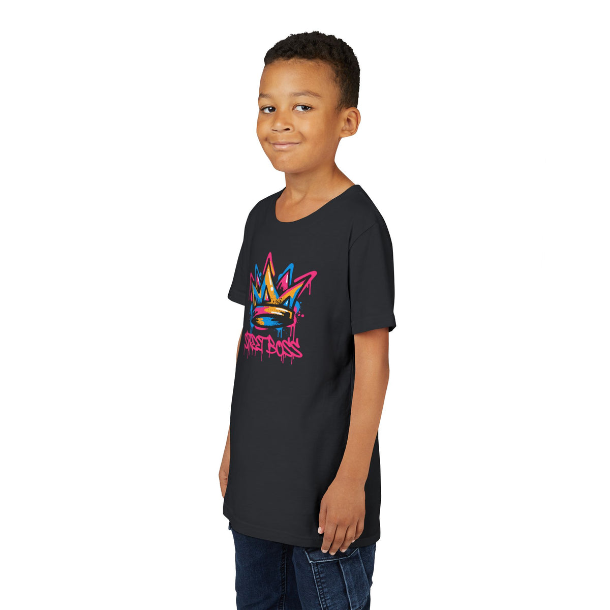 Youth Tee — Graffiti Crown “Street Boss” Kids T‑Shirt