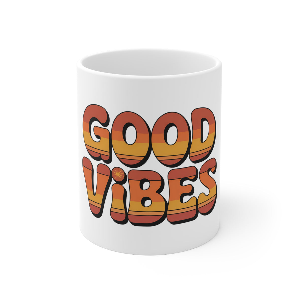 Good Vibes Retro Keramik Tasse - 300ml