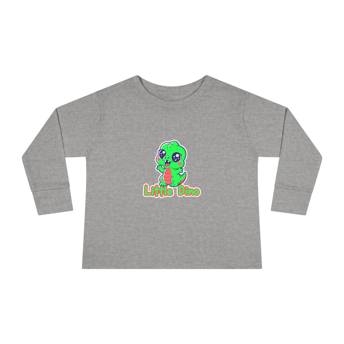 Toddler Tee — Cute Green “Little Dino” Graphic Long Sleeve