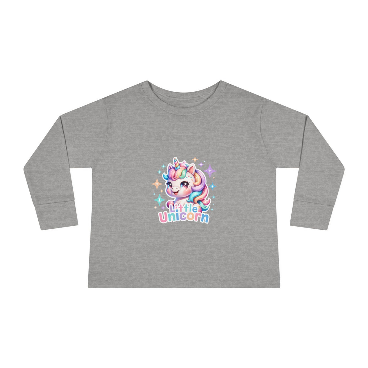 Toddler Long Sleeve Tee - Little Unicorn Cute Rainbow Graphic