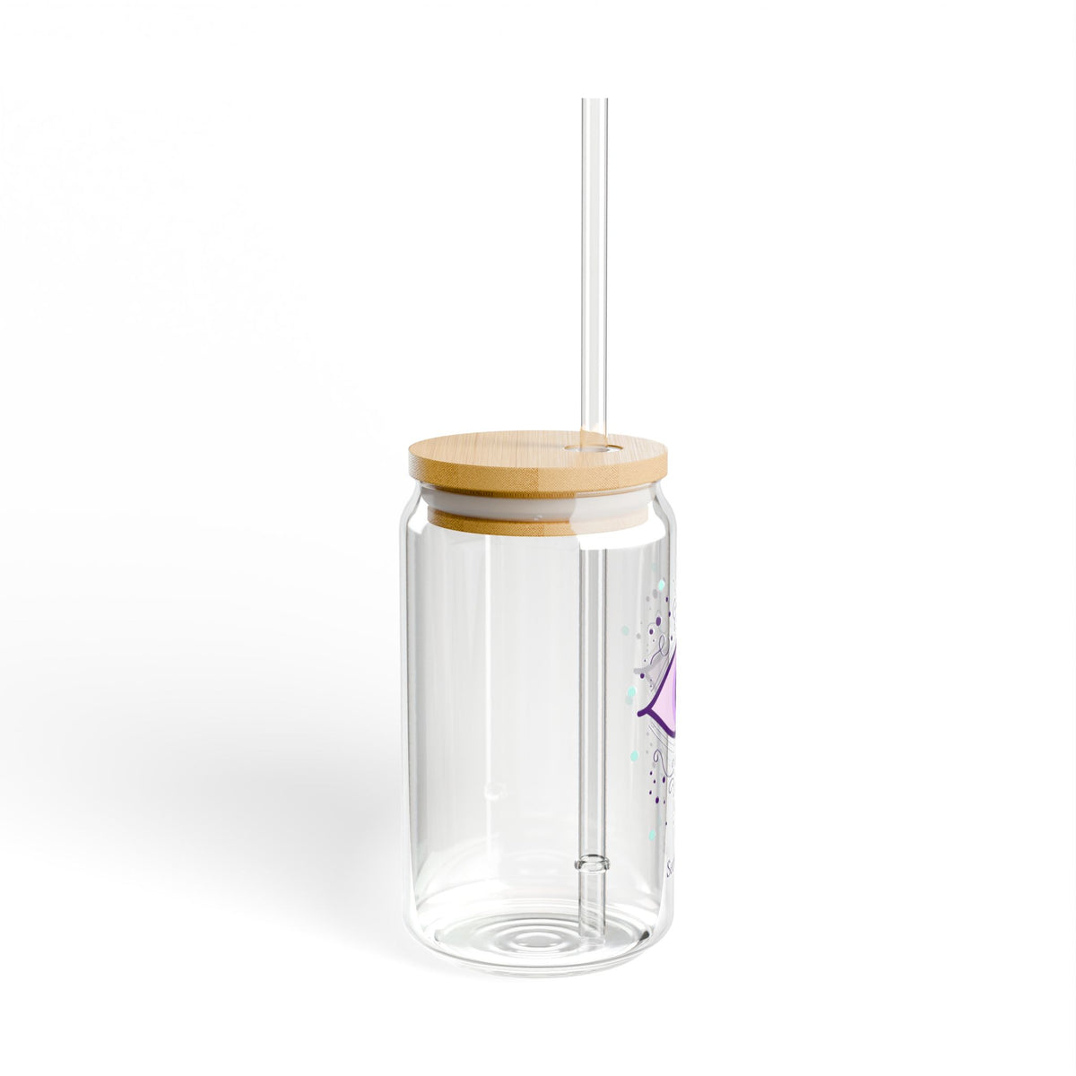 See Beyond 470ml Glass — Purple Mystic Eye Tumbler with Bamboo Lid