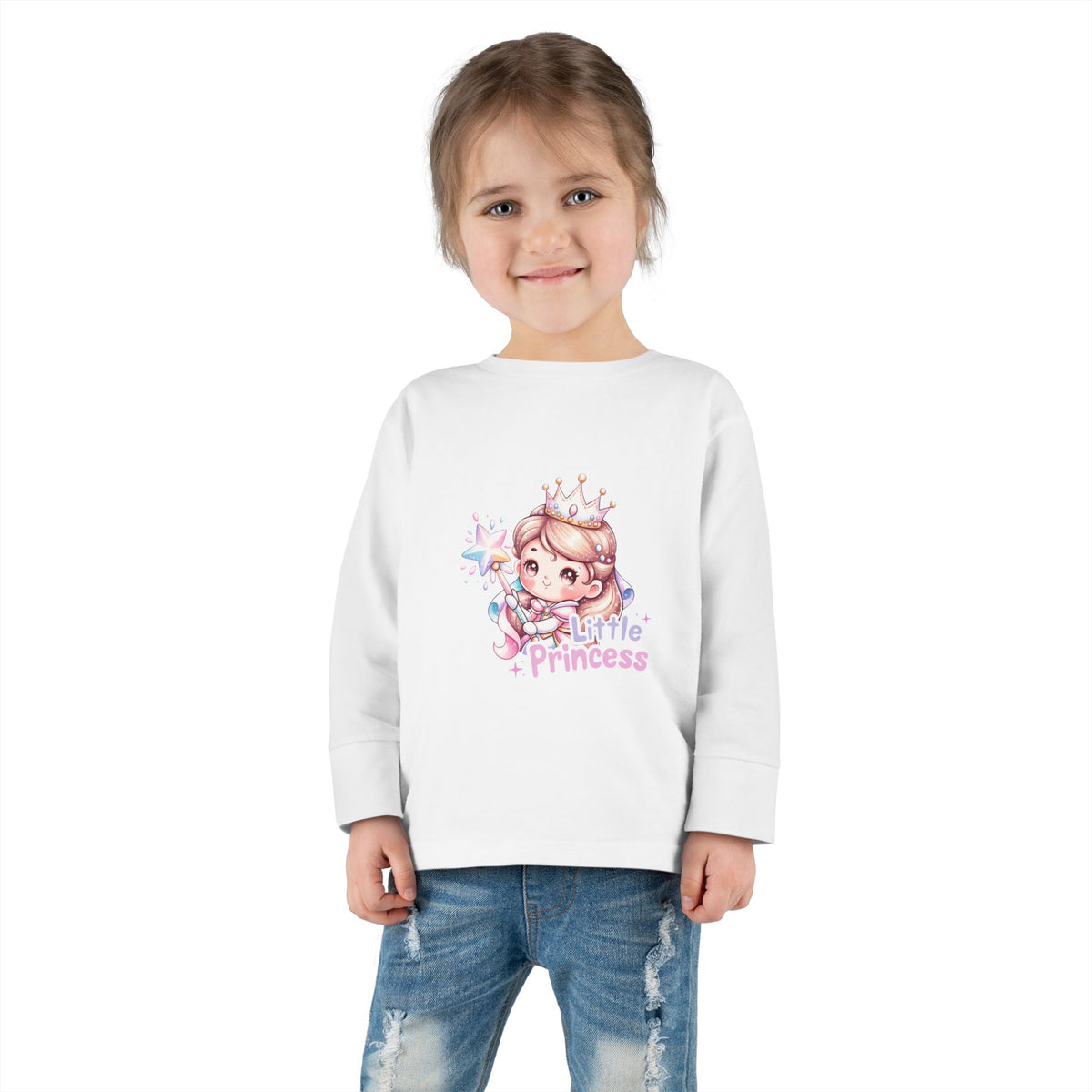 Little Princess Toddler Long Sleeve Tee — Cute Crowned Fairy Design