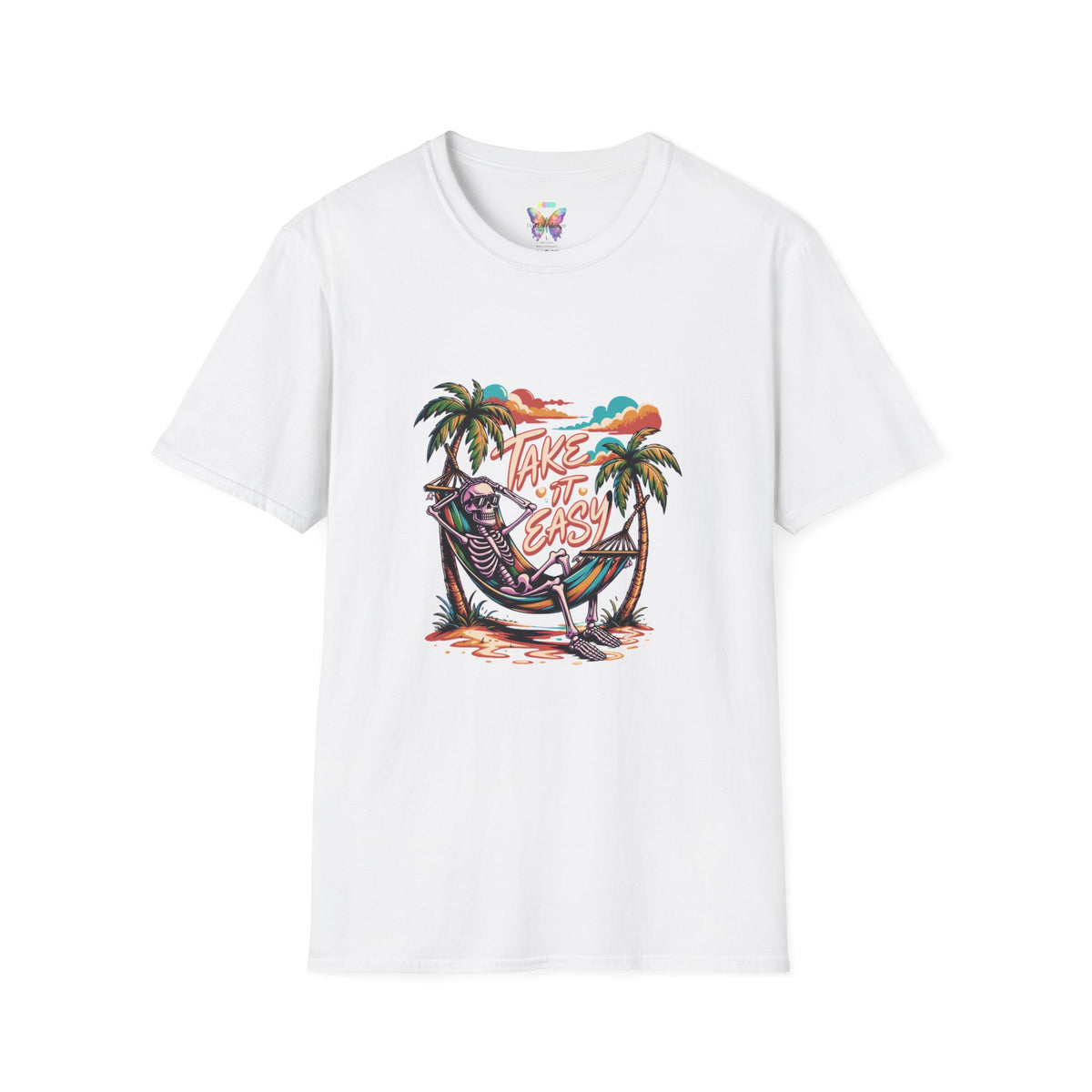 Take It Easy Beach T-Shirt — Hammock Palm Tree Vacation Tee