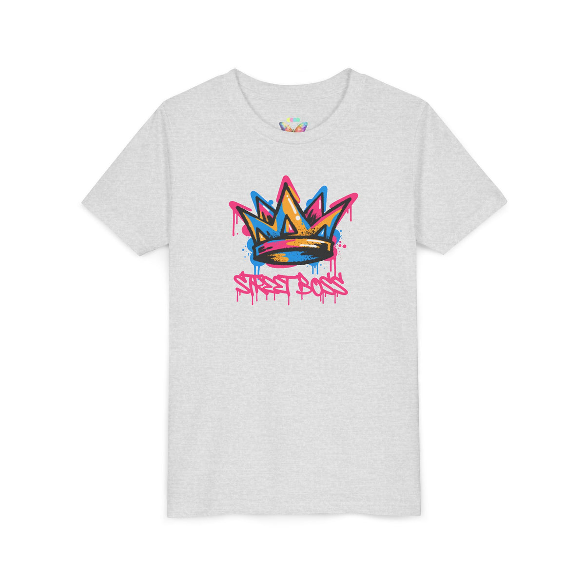 Youth Tee — Graffiti Crown “Street Boss” Kids T‑Shirt