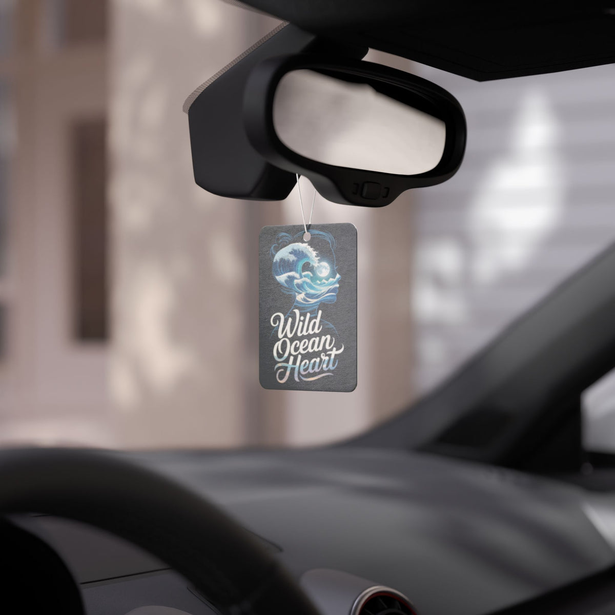 Wild Ocean Heart Car Air Freshener — Coastal Wave Scented Ornament