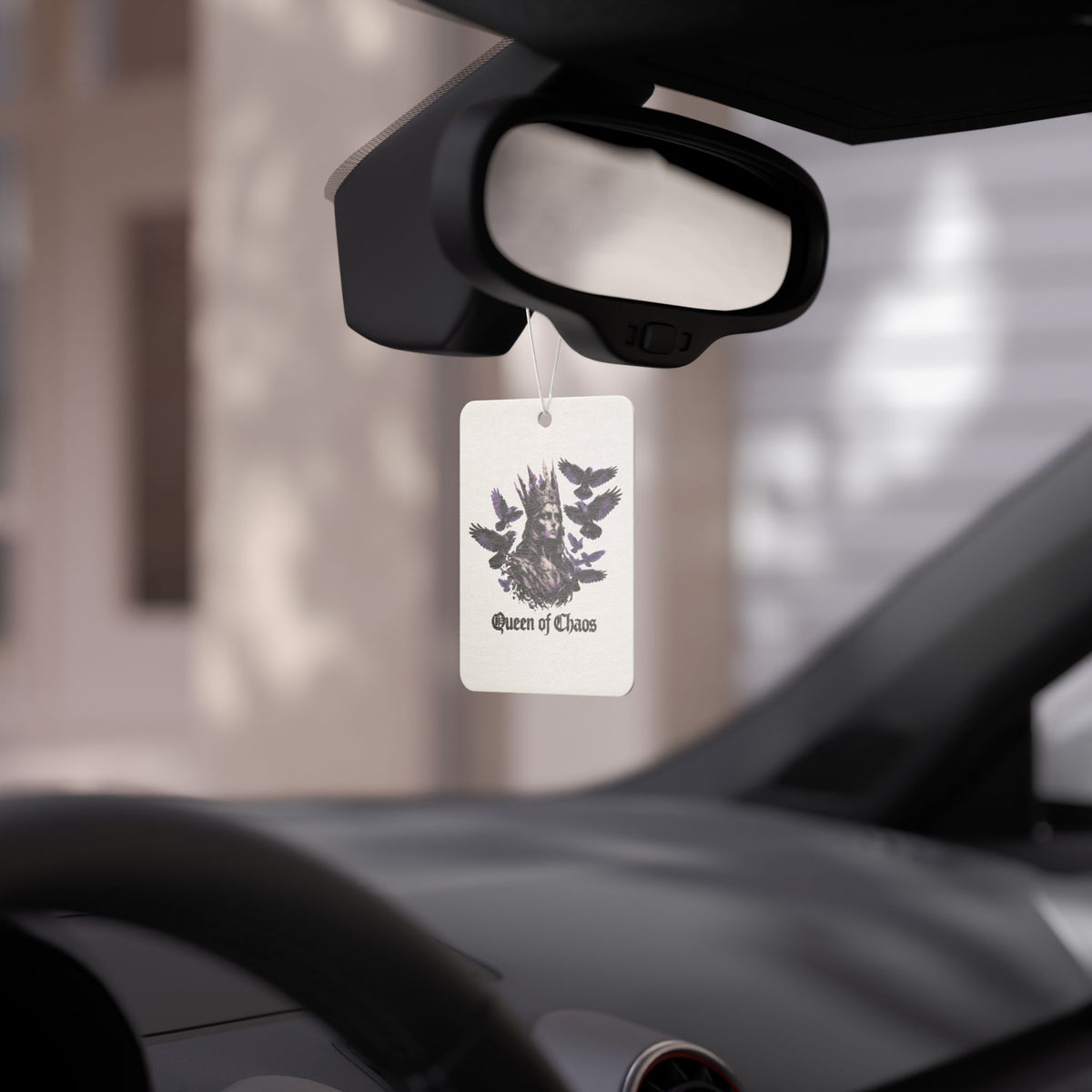 Queen of Chaos Car Air Freshener — Gothic Crow Design