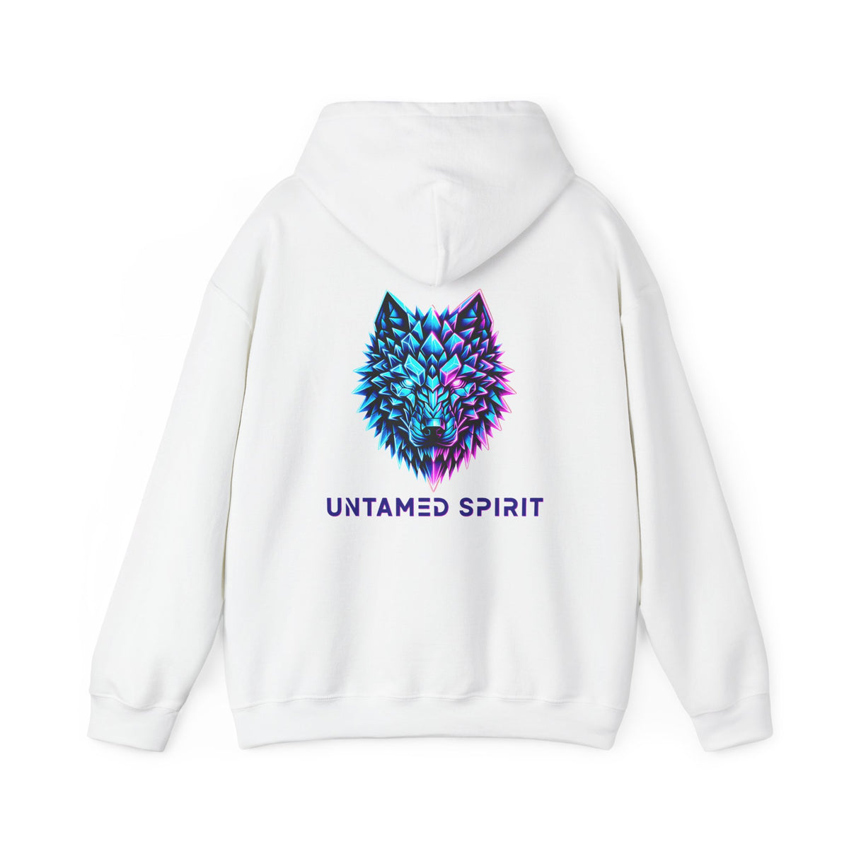 Untamed Spirit Wolf Hoodie — Neon Geometric Wolf Graphic Sweatshirt
