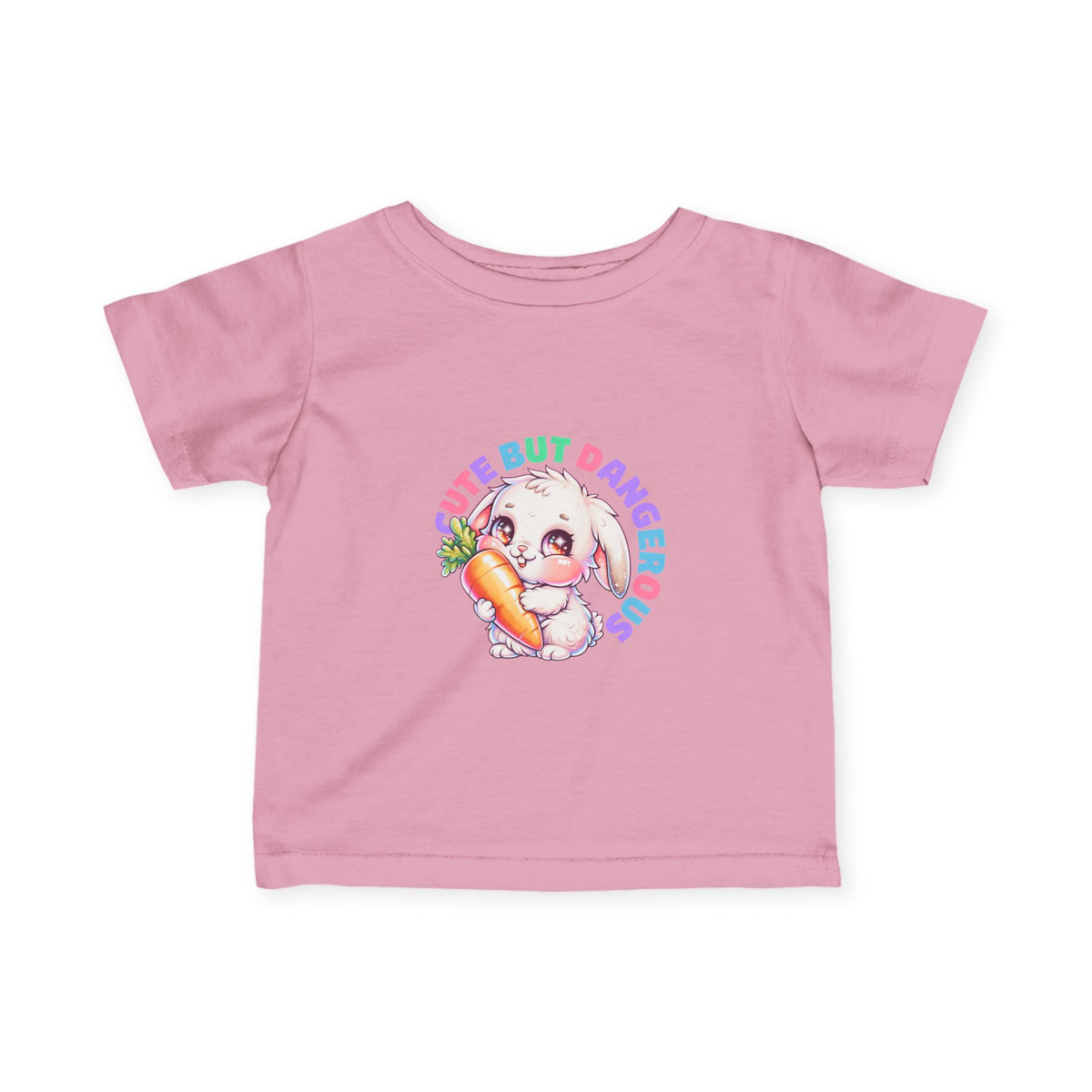 "Cute But Dangerous" Bunny Carrot Graphic Baby Shirt