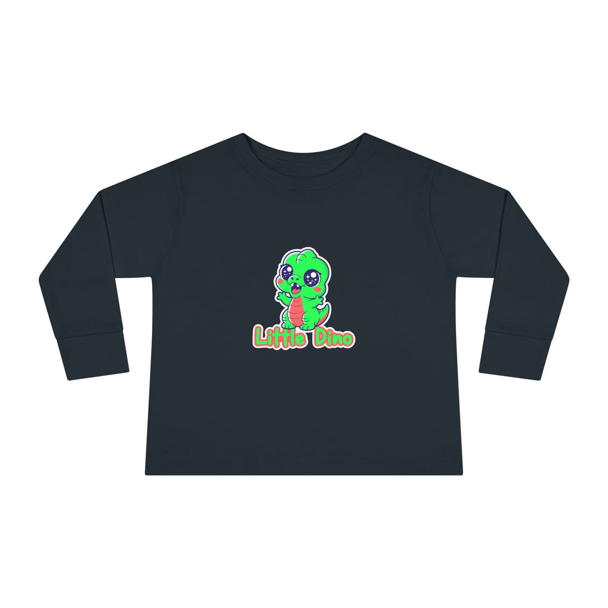 Toddler Tee — Cute Green “Little Dino” Graphic Long Sleeve
