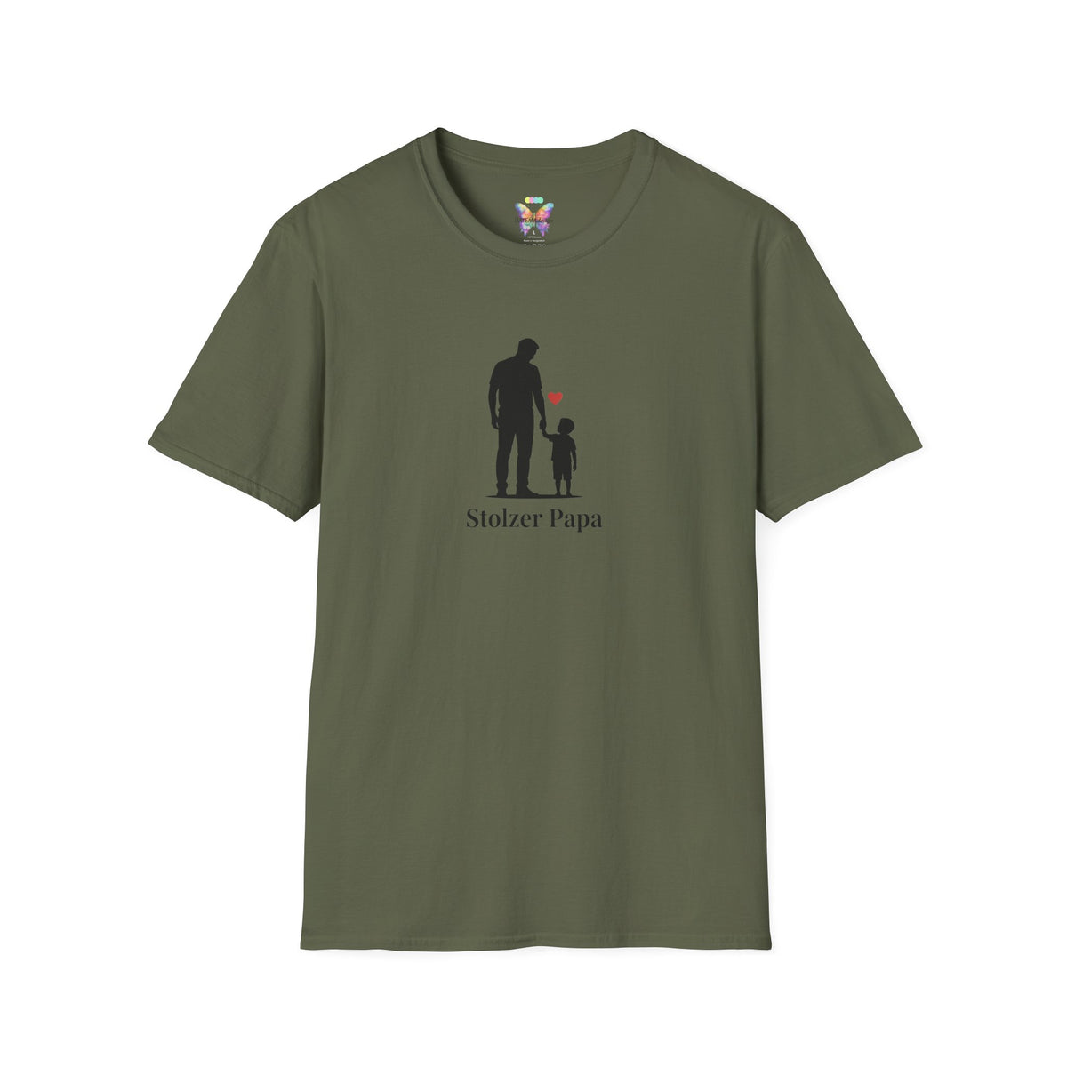Stolzer Papa T‑Shirt — Father and Child Silhouette Dad Tee