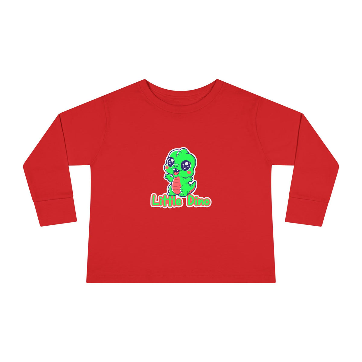 Toddler Tee — Cute Green “Little Dino” Graphic Long Sleeve