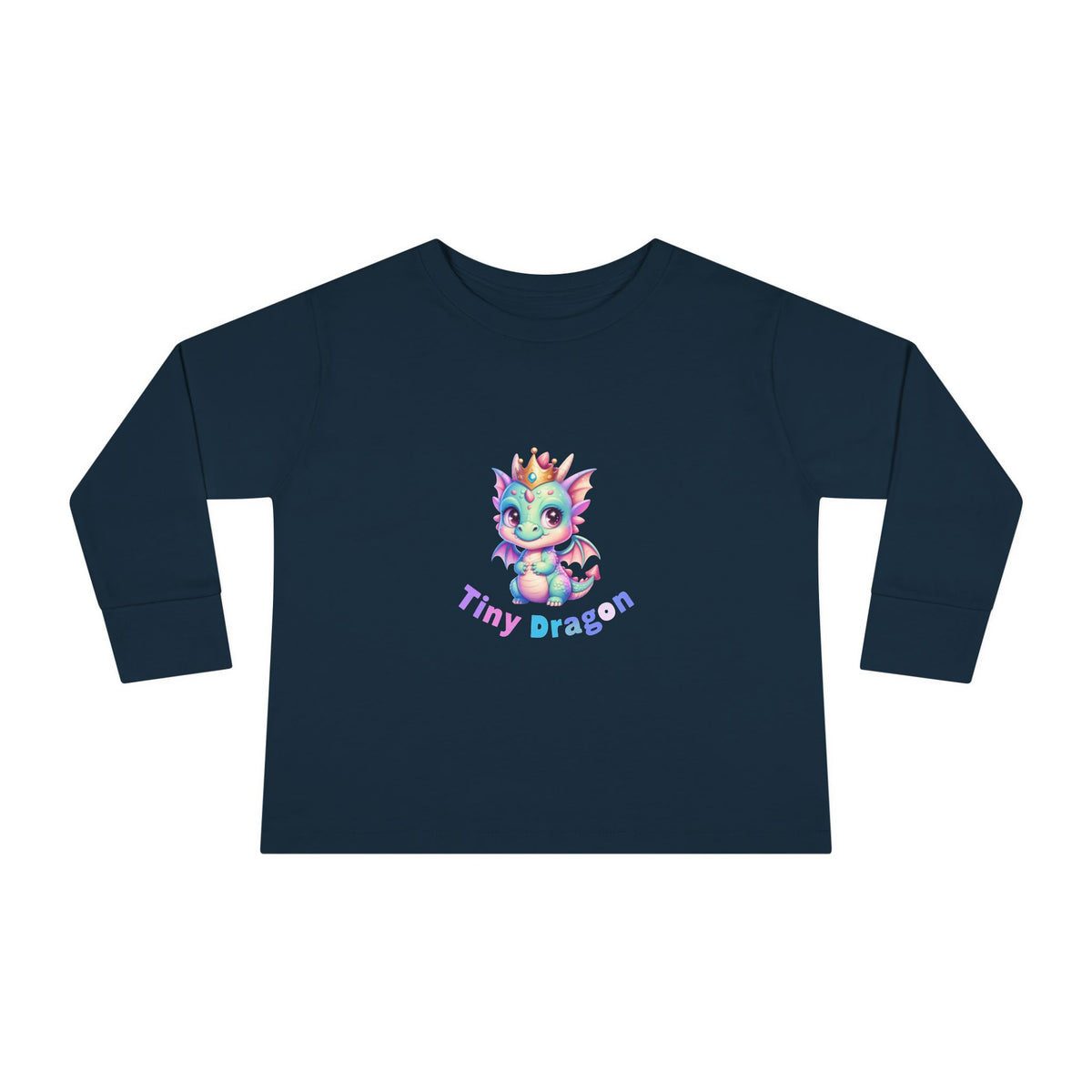 Toddler Long Sleeve Tee - "Tiny Dragon" Cute Pastel Baby Dragon Graphic