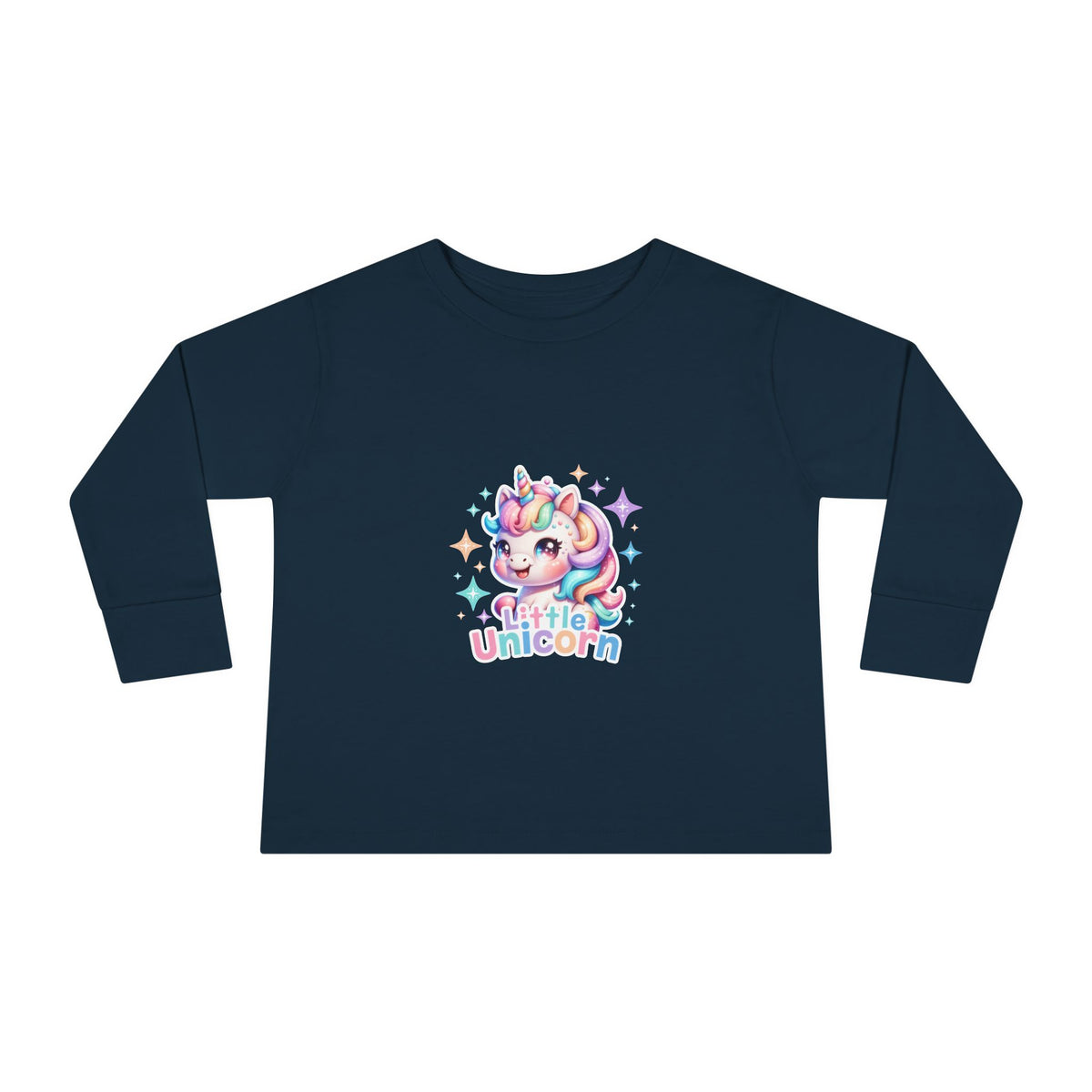 Toddler Long Sleeve Tee - Little Unicorn Cute Rainbow Graphic