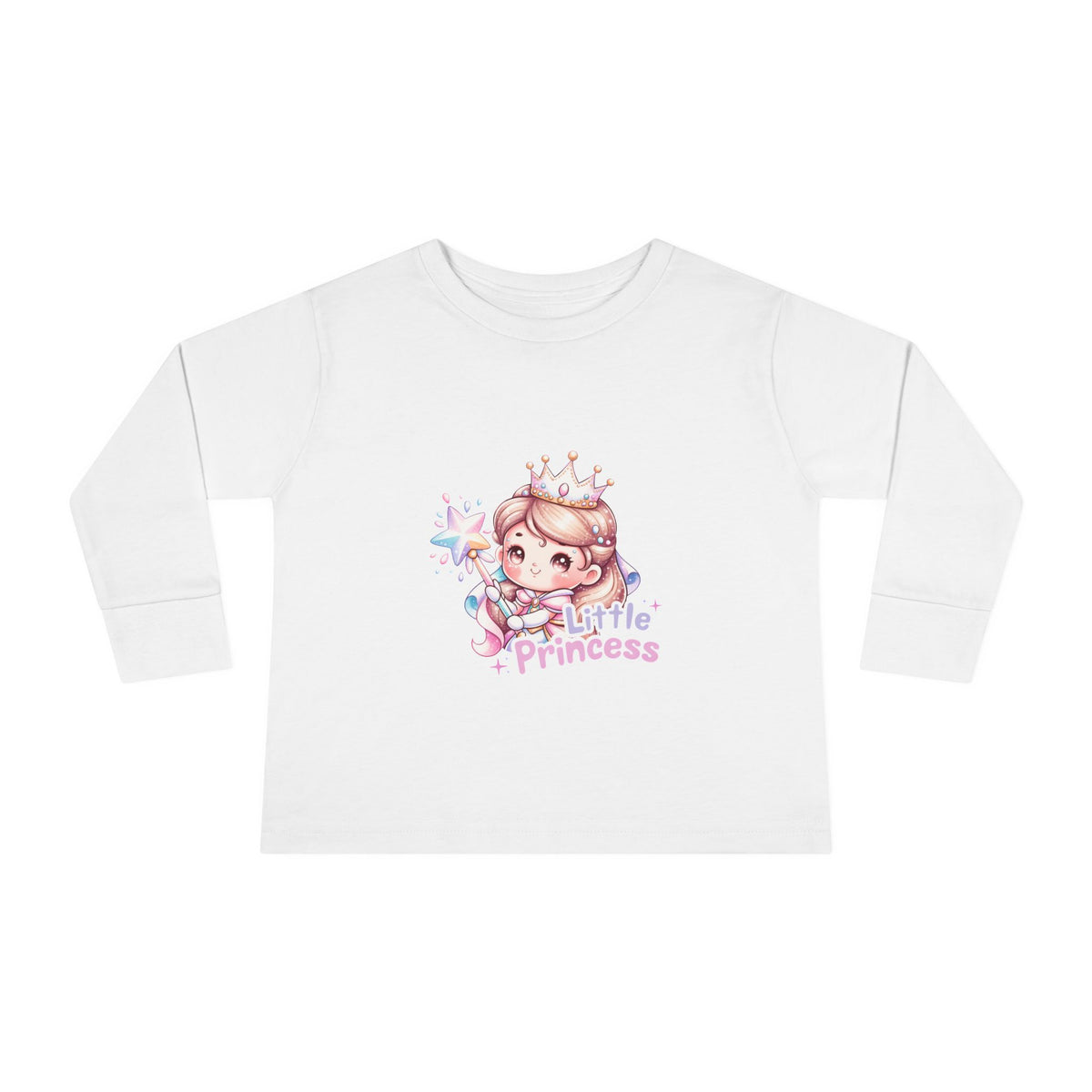 Little Princess Toddler Long Sleeve Tee — Cute Crowned Fairy Design