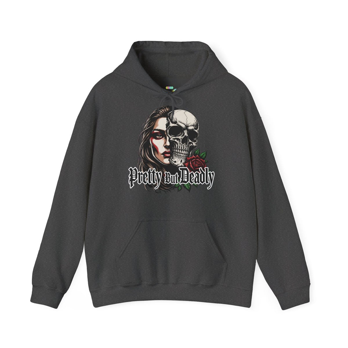 Hoodie — "Pretty But Deadly" Skull Rose