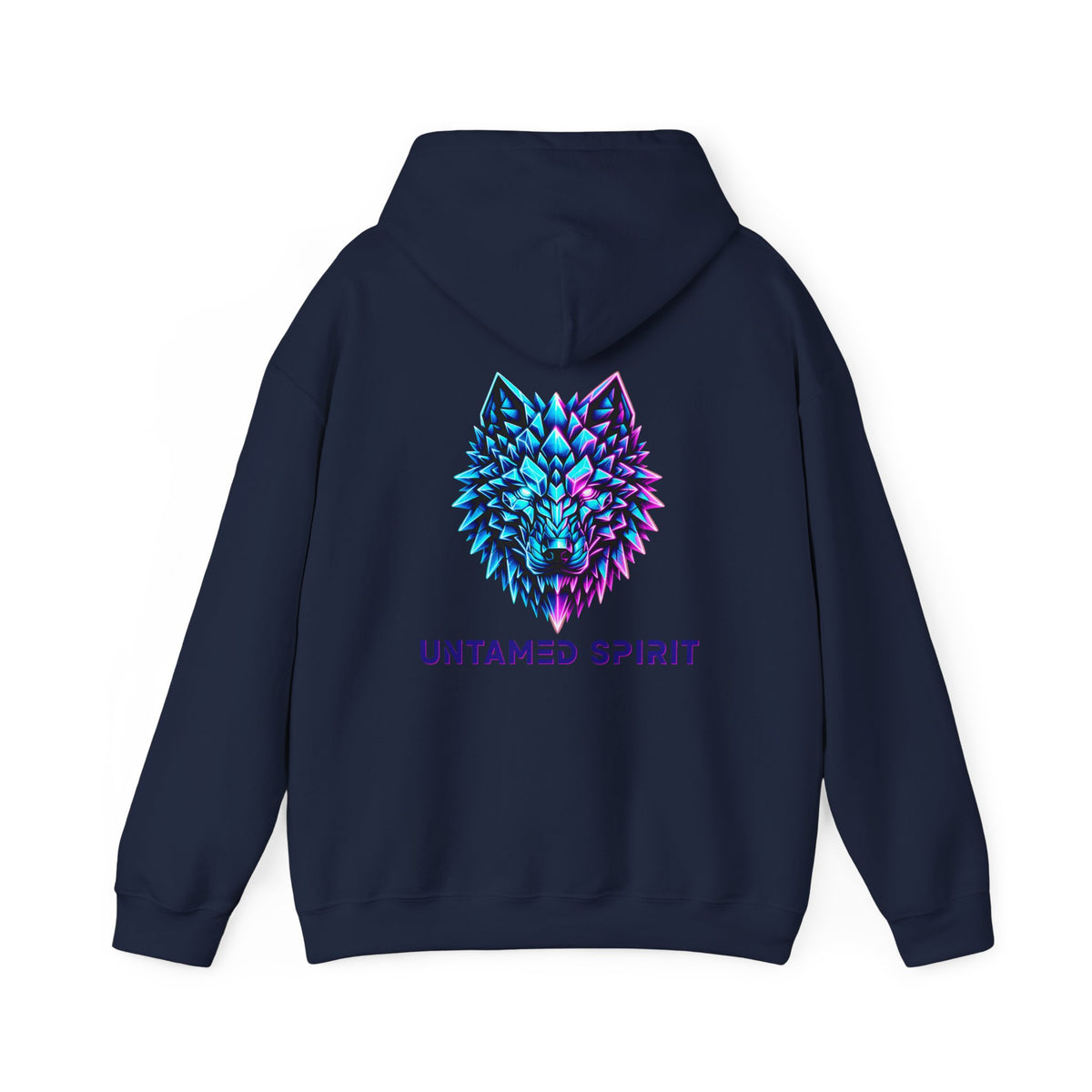 Untamed Spirit Wolf Hoodie — Neon Geometric Wolf Graphic Sweatshirt