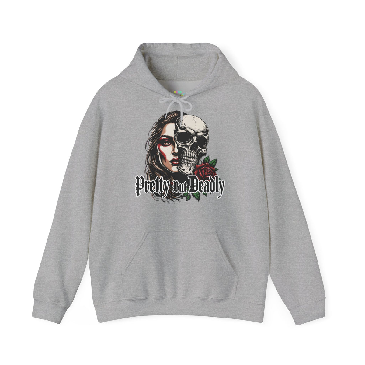 Hoodie — "Pretty But Deadly" Skull Rose