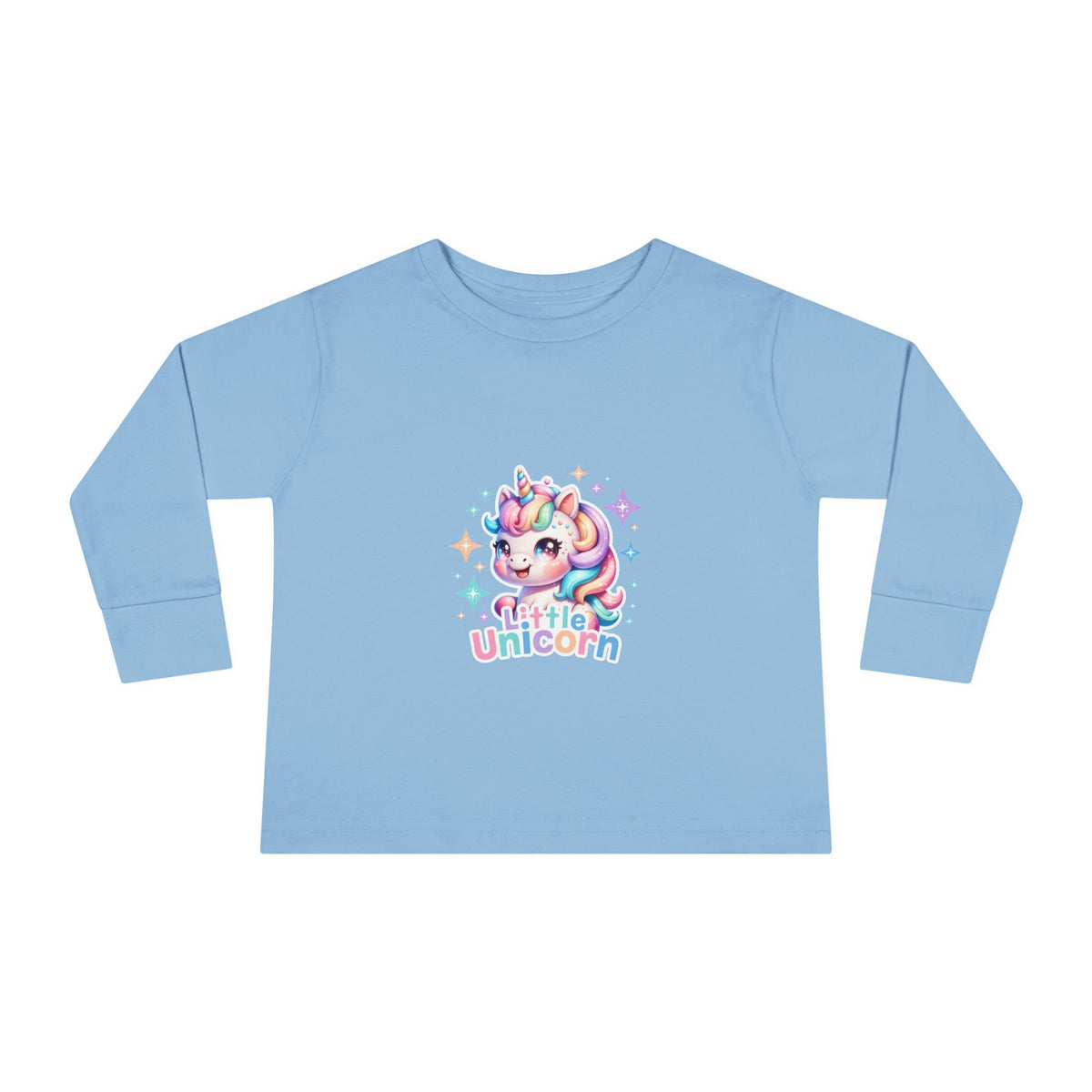 Toddler Long Sleeve Tee - Little Unicorn Cute Rainbow Graphic