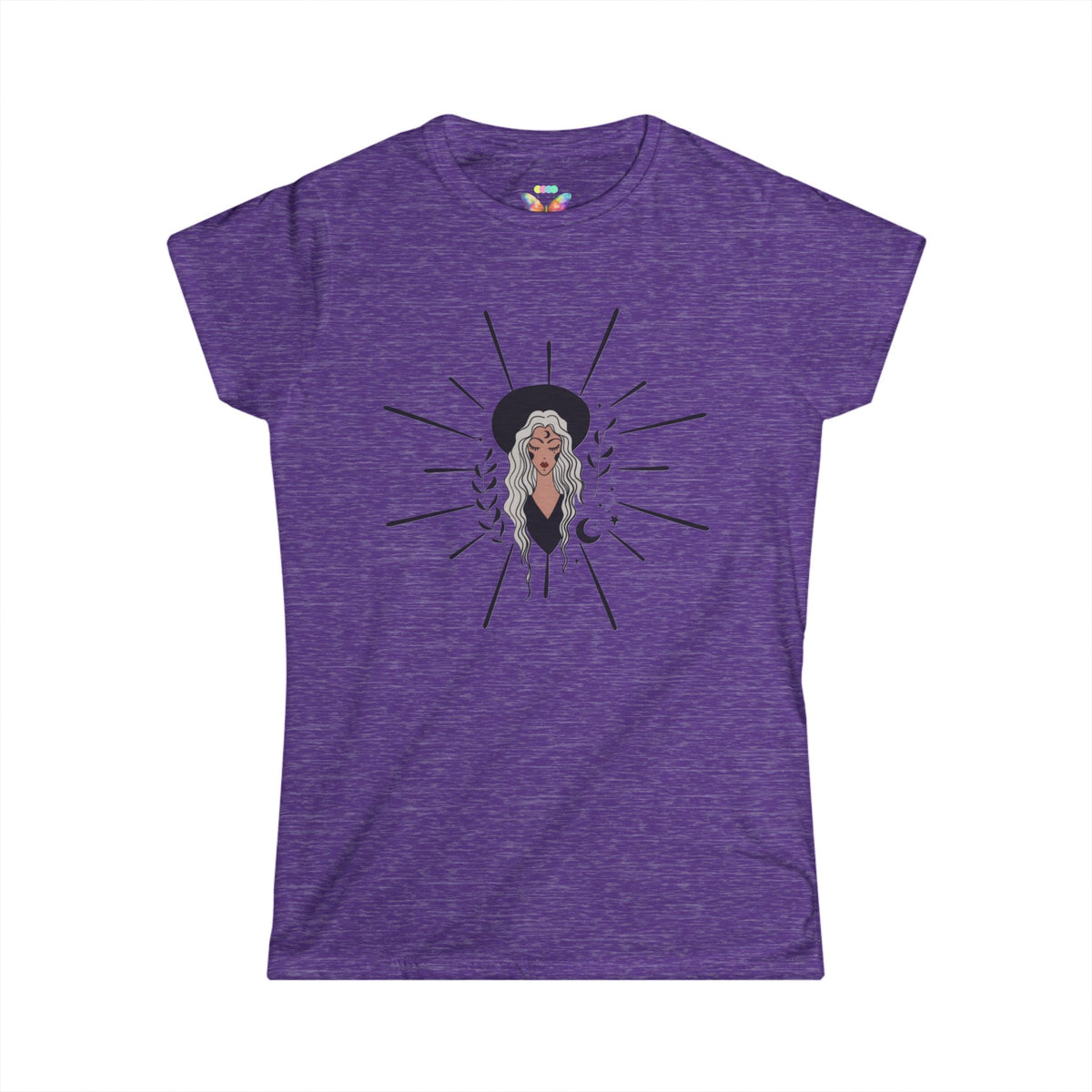 Goth Witch Graphic Tee — Mystic Woman Illustration T-Shirt