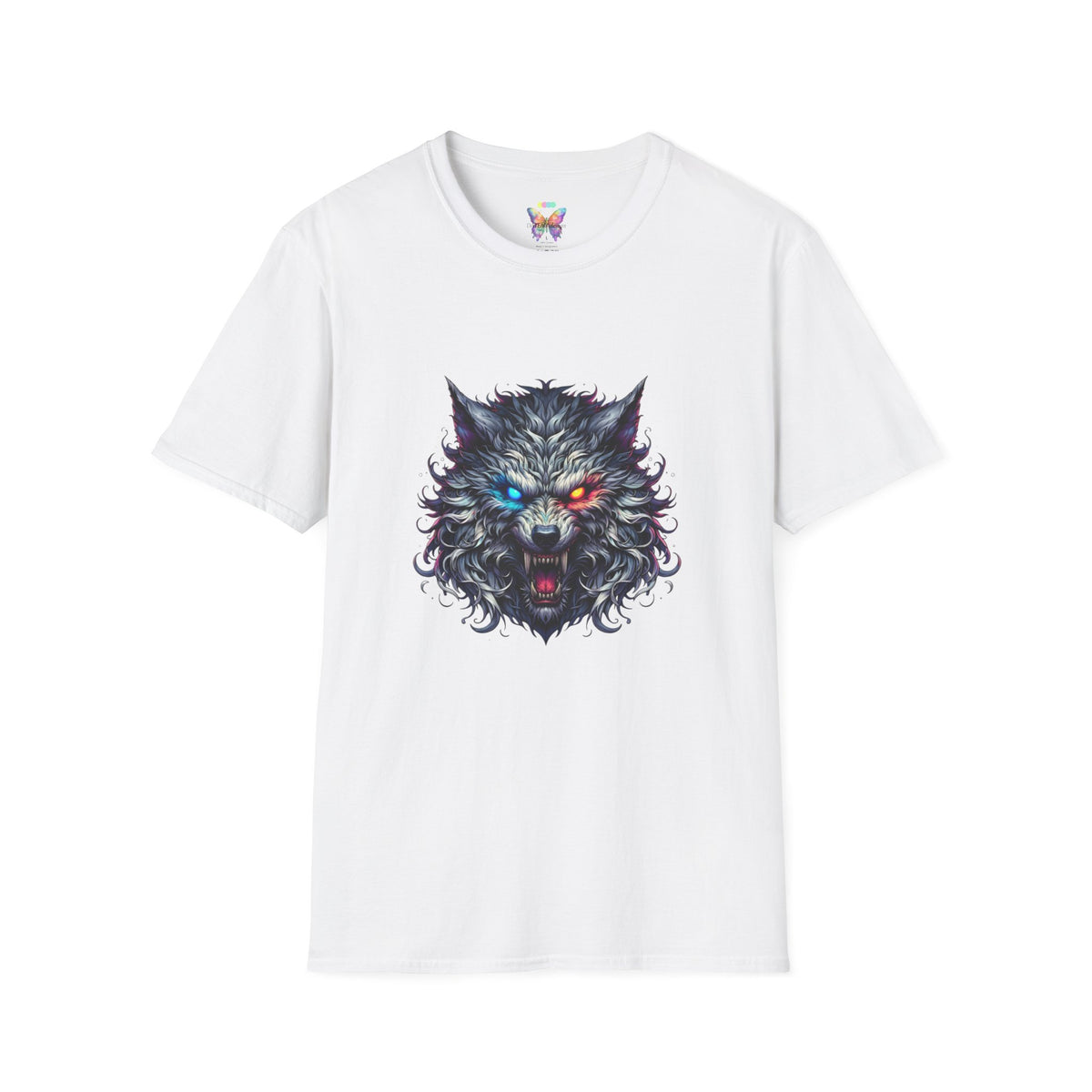 Wolf Head Graphic Tee — Neon Eyes Fierce Wolf T-Shirt