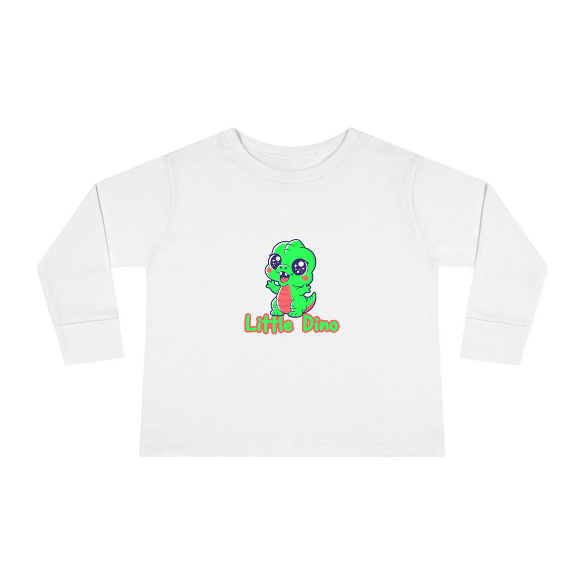 Toddler Tee — Cute Green “Little Dino” Graphic Long Sleeve
