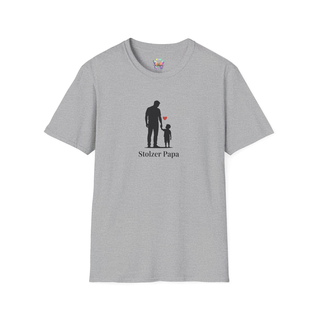 Stolzer Papa T‑Shirt — Father and Child Silhouette Dad Tee