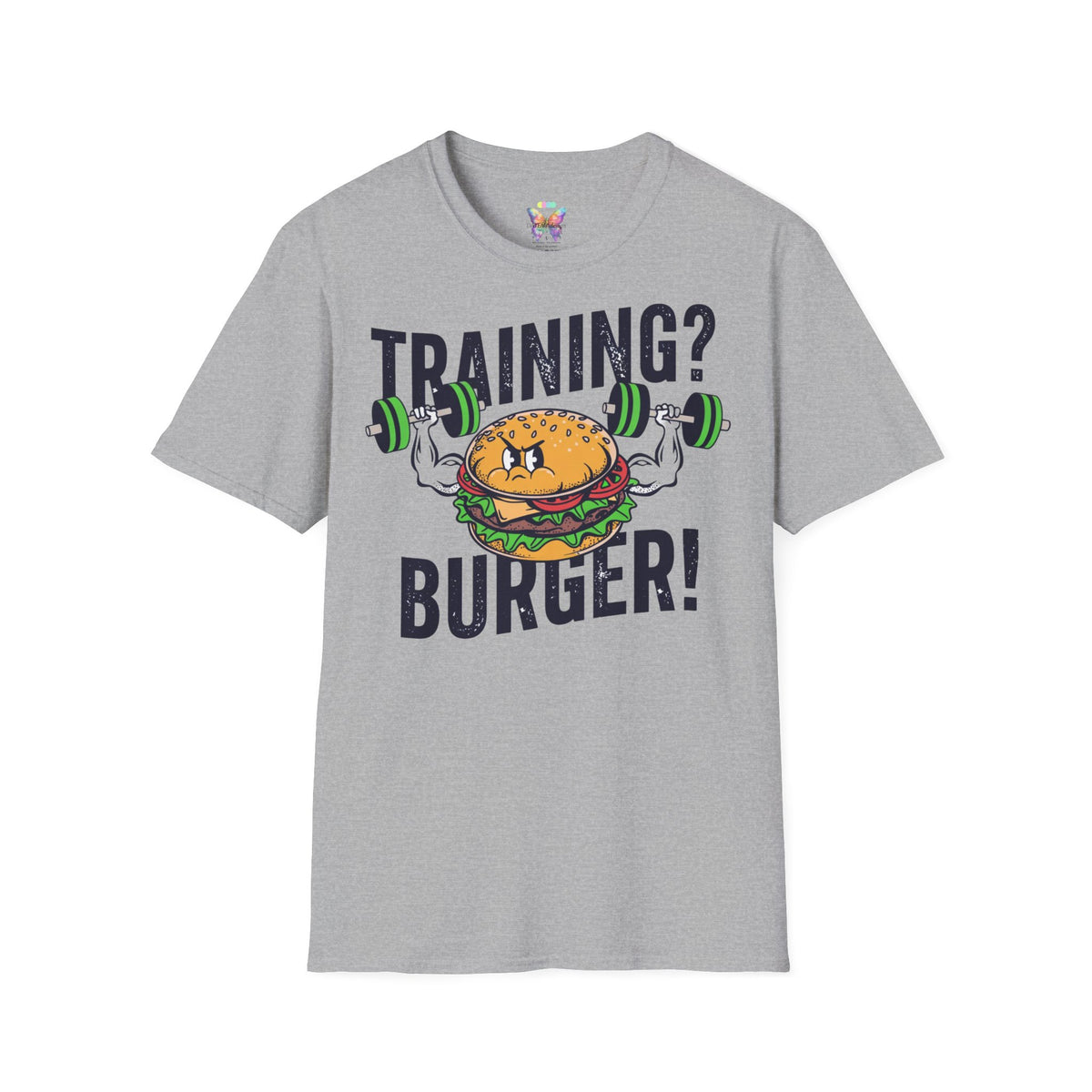 Training? Burger! T-Shirt — Funny Gym Burger Workout Tee