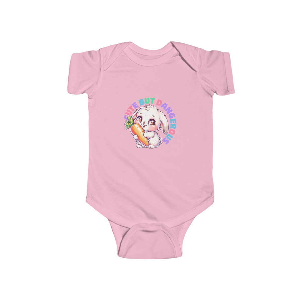 Baby Bodysuit — "Cute But Dangerous" Sloth with Carrot Graphic