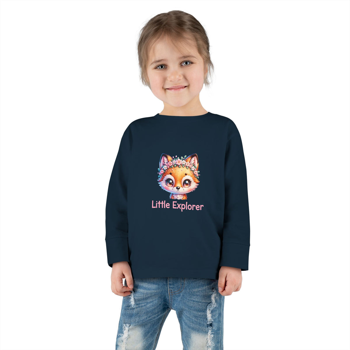Toddler Tee — 'Little Explorer' Fox Long Sleeve Shirt