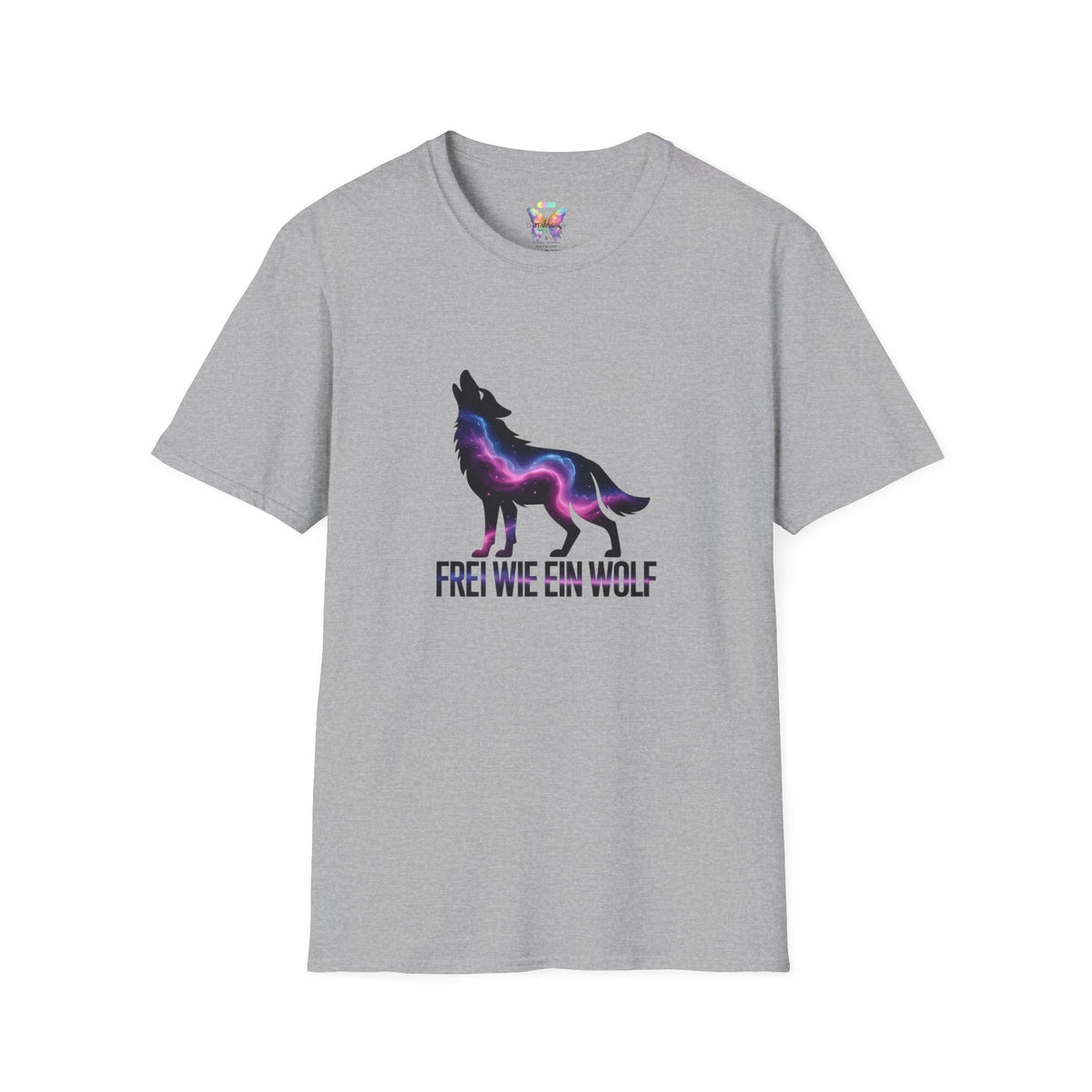Wolf T-Shirt — 'Frei wie ein Wolf' Galaxy Silhouette Tee