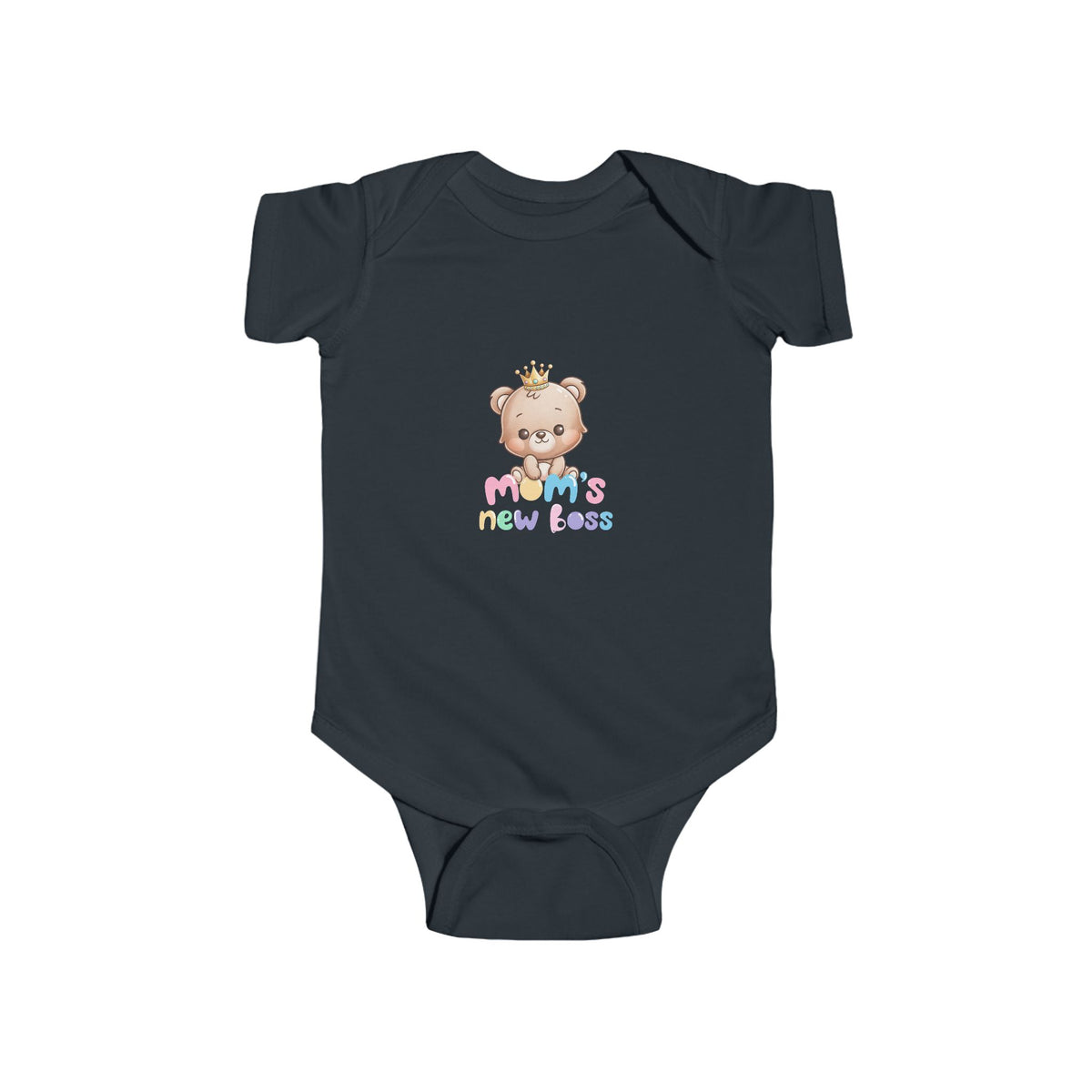 Baby Bodysuit — Cute Bear "Mom's New Boss" Baby One-Piece