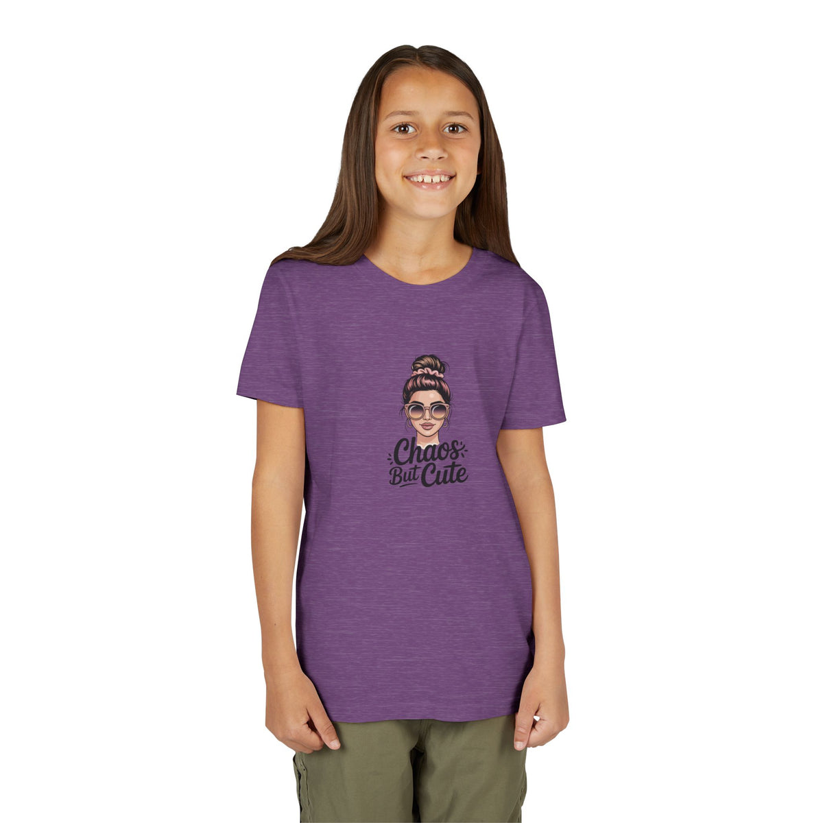 Youth Tee - "Chaos But Cute" Graphic Girl T-Shirt