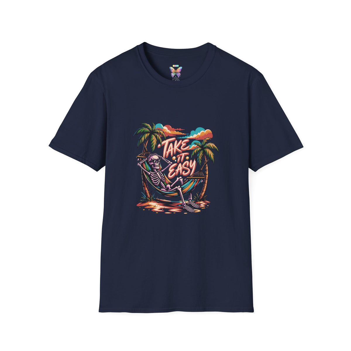 Take It Easy Beach T-Shirt — Hammock Palm Tree Vacation Tee