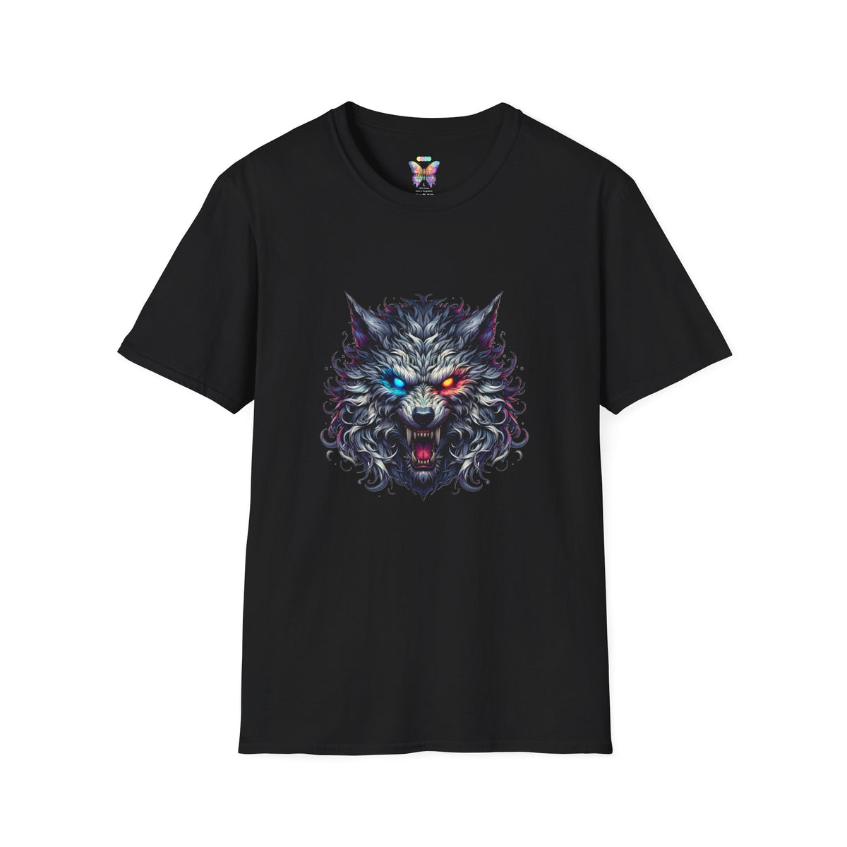Wolf Head Graphic Tee — Neon Eyes Fierce Wolf T-Shirt