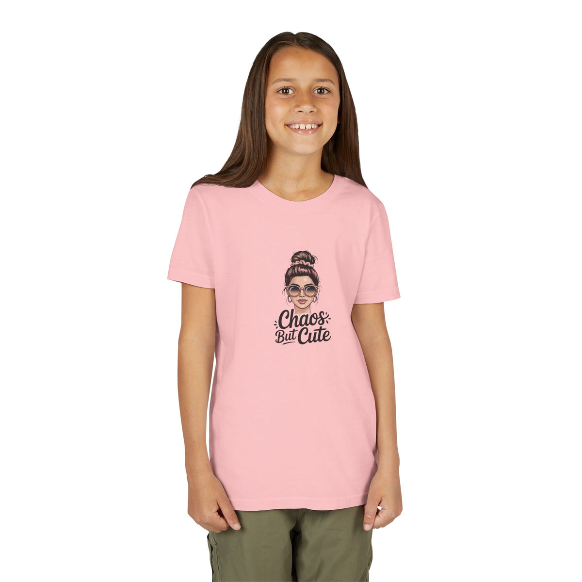 Youth Tee - "Chaos But Cute" Graphic Girl T-Shirt