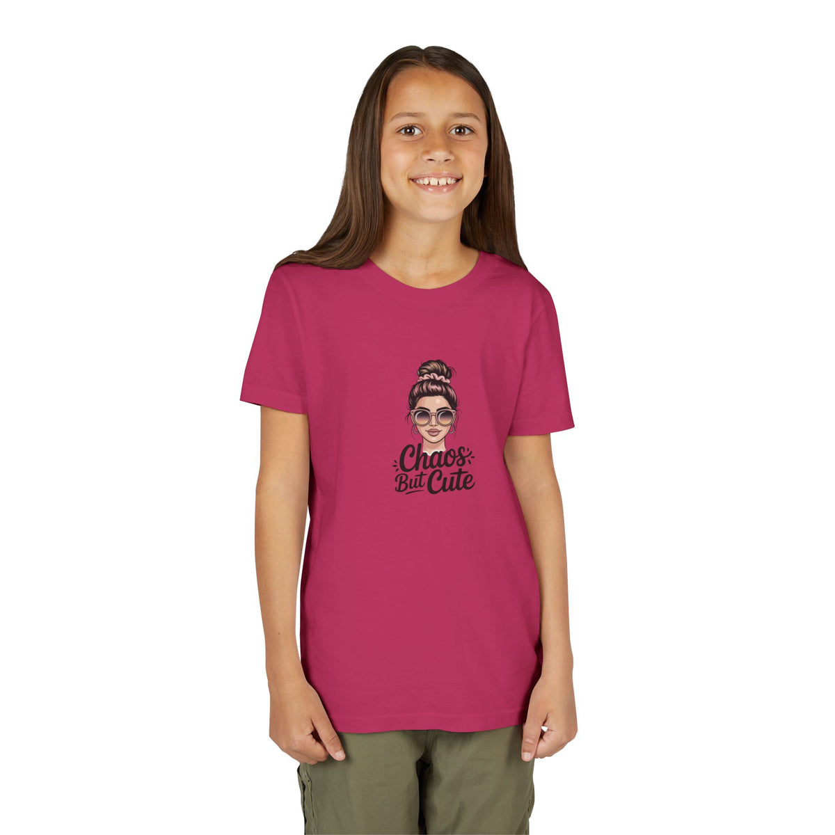 Youth Tee - "Chaos But Cute" Graphic Girl T-Shirt